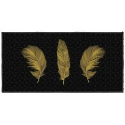 Paris Prix - Tapis Déco Imprimé "himalaya" 57x115cm Noir & Or