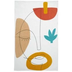 Paris Prix - Tapis Déco à Motifs "arty" 50x80cm Multicolore