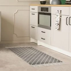 Paris Prix - Tapis Déco à Franges "zeste" 50x80cm Noir & Blanc 5 Paris Prix - Tapis Déco à Franges "zeste" 50x80cm Noir & Blanc -Tapis et paillasson Soldes 33674834 3