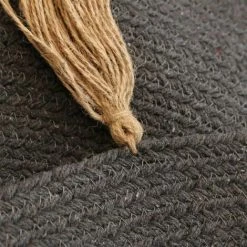 Paris Prix - Tapis Rond à Pompons "austin" 90cm Gris -Tapis et paillasson Soldes 33674866 3