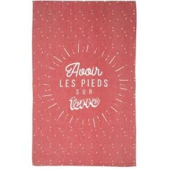 Paris Prix - Tapis Déco "les Pieds Sur Terre" 50x80cm Rouge