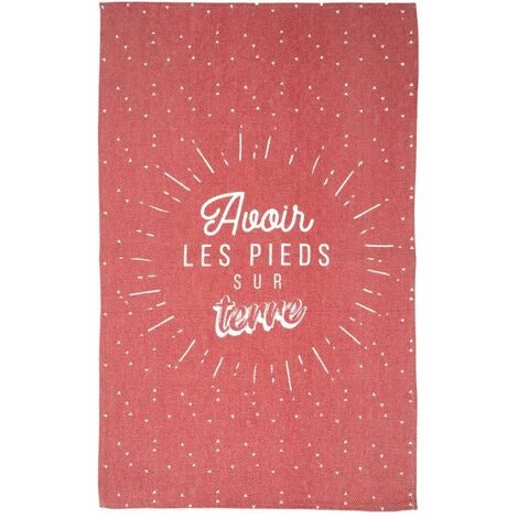 Paris Prix - Tapis Déco "les Pieds Sur Terre" 50x80cm Rouge 1 Paris Prix - Tapis Déco "les Pieds Sur Terre" 50x80cm Rouge