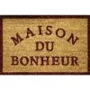 Paris Prix - Paillasson En Coco "maison Bonheur" 40x60cm Naturel
