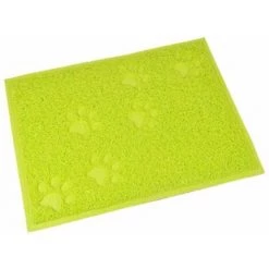 Paris Prix - Tapis Repas Pour Chien & Chat Déco "pattes" 40cm Vert
