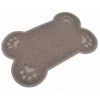 Paris Prix - Tapis Repas Pour Chien "forme Os" 60cm Taupe