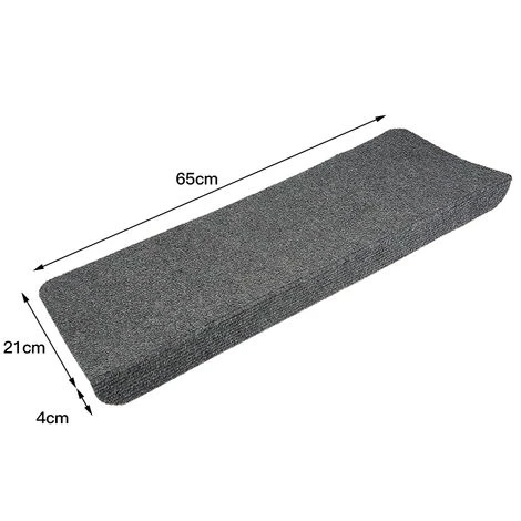 OOBEST Tapis D'escalier 15 Pcs Tissu Aiguilleté Tapis D'escalier Moderne 65x25 Cm Gris 4 OOBEST Tapis D'escalier 15 Pcs Tissu Aiguilleté Tapis D'escalier Moderne 65x25 Cm Gris – Image 4