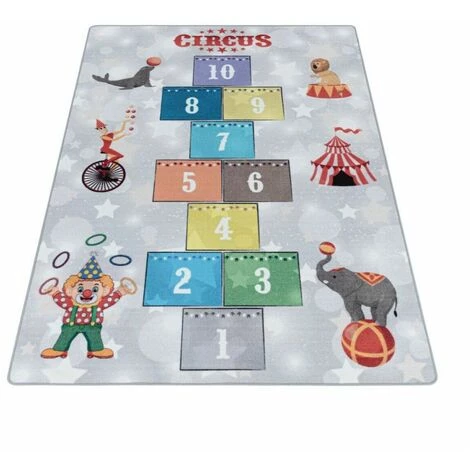 Tapis Enfant BOBOCHIC - Tapis Enfant Poils Court MARELLE Imprimé 80x120 Gris + Multicolore - Gris + Multicolore 2 Tapis Enfant BOBOCHIC - Tapis Enfant Poils Court MARELLE Imprimé 80x120 Gris + Multicolore - Gris + Multicolore – Image 2