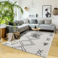 160x220 - Jadorel Tapis Berbère Salon 160x220 Cm Shaggy Style Crème Rectangulaire SG Extra Doux - Crème