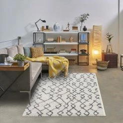 JADOREL Tapis Berbère Style 60x110 Cm Rectangulaire SG EXTRA EXTRA DOUX 4 Crème Entrée Adapté Au Chauffage Par Le Sol - Crème