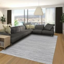 UNAMOURDETAPIS Tapis Salon 133x190 Cm Rectangulaire VAGLA Gris Salon Adapté Au Chauffage Par Le Sol - Gris