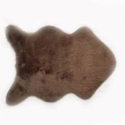 THSINDE Super Doux Lavable Brillant Faux Tapis De Laine Chaise étage Chambre Tapis Moelleux Salon Couverture Faux Coussin En Peau De Mouton, Marron