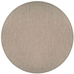 DELADECO Tapis Rond Extérieur Et Intérieur Moderne Alphée Taupe Ø 200 - Taupe