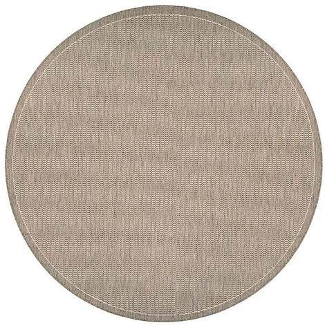 DELADECO Tapis Rond Extérieur Et Intérieur Moderne Alphée Taupe Ø 200 - Taupe 1 DELADECO Tapis Rond Extérieur Et Intérieur Moderne Alphée Taupe Ø 200 - Taupe