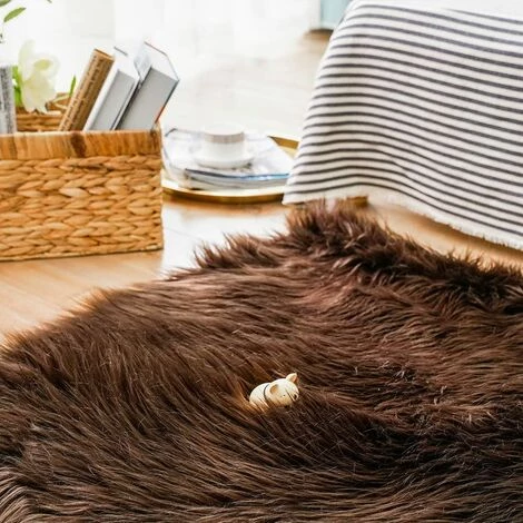BEARSU Tapis De Luxe En Fausse Fourrure De Mouton Doux Pour Le Chevet 4 BEARSU Tapis De Luxe En Fausse Fourrure De Mouton Doux Pour Le Chevet – Image 4