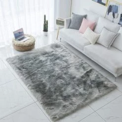 BEARSU Tapis De Luxe En Fausse Fourrure De Mouton Doux Pour Le Chevet