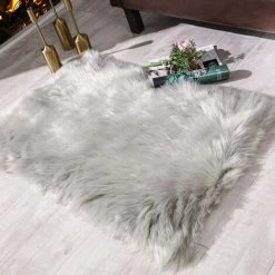 BEARSU Tapis De Luxe En Fausse Fourrure De Mouton Doux Pour Le Chevet
