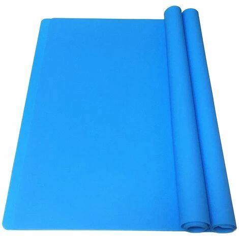 ABCRITAL Paquet De 2 Très Grands Tapis De Pâtisserie Antiadhésifs En Silicone Polyvalents, Tapis De Table Antidérapant Résistant À La Chaleur, Protecteur De Comptoir, 23,6''15,75'' (Bleu) 1 ABCRITAL Paquet De 2 Très Grands Tapis De Pâtisserie Antiadhésifs En Silicone Polyvalents, Tapis De Table Antidérapant Résistant À La Chaleur, Protecteur De Comptoir, 23,6''15,75'' (Bleu)