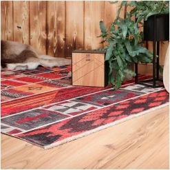 DELADECO Tapis Ethnique Extérieur Et Intérieur Berbère Baïkal Multicolore 75x150 - Multicolore