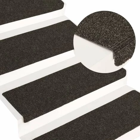 VidaXL Tapis D'escalier 15 Pcs Tissu Aiguilleté 65x25 Cm Gris - Gris 1 VidaXL Tapis D'escalier 15 Pcs Tissu Aiguilleté 65x25 Cm Gris - Gris