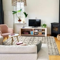 THEDECOFACTORY BERBERE TRIBAL - Tapis 100% Coton Recyclé Motifs Berbères écru Naturel 120x170 - Écru -Tapis et paillasson Soldes 34720332 5