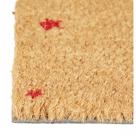 Relaxdays Paillasson Fibres De Coco Tapis De Sol 60x40 Face Anti-dérapante PVC ETOILES Porte Entrée Nature, Rouge 5 Relaxdays Paillasson Fibres De Coco Tapis De Sol 60x40 Face Anti-dérapante PVC ETOILES Porte Entrée Nature, Rouge – Image 5