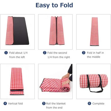 BETTERLIFE Couverture De Pique-nique Avec Support Imperméable 150x200cm XL, Portable Pliable Grand Tapis De Plage Picnicweweakware Pour Parcours De Voyage En Plein Air Activités De Randonnée, Plaid Rouge Et Blanc 5 BETTERLIFE Couverture De Pique-nique Avec Support Imperméable 150x200cm XL, Portable Pliable Grand Tapis De Plage Picnicweweakware Pour Parcours De Voyage En Plein Air Activités De Randonnée, Plaid Rouge Et Blanc – Image 5