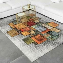 HOMEMAISON Tapis Déco Au Style Contemporain Gris 50 X80 Cm - Gris