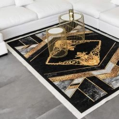 HOMEMAISON Tapis Déco Esprit Haute Couture Noir 120 X160 Cm - Noir
