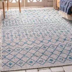 HOMEMAISON Tapis Moa Extérieur/intérieur Gris 67 X180 Cm - Gris