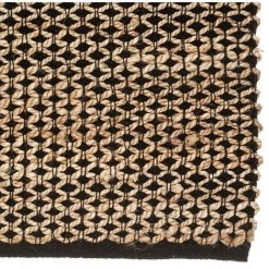 ATMOSPHERA, CRÉATEUR D'INTÉRIEUR Tapis Croisillon Jute 90x150 Cm - Noir -Tapis et paillasson Soldes 35077141 3