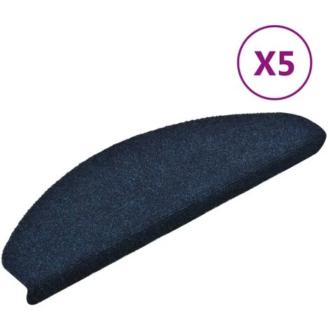 VidaXL Tapis Autoadhésifs De Marches 5 Pcs Bleu 65x21x4 Cm Aiguilleté - Bleu 2 VidaXL Tapis Autoadhésifs De Marches 5 Pcs Bleu 65x21x4 Cm Aiguilleté - Bleu – Image 2