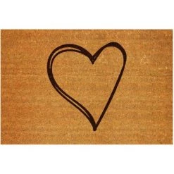 Tapis Country Faux Coco Heart55x70 - MERCURY