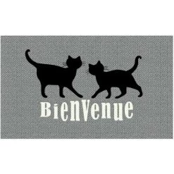 Tapis Velvet Bienvenue Chat 45x75 - MERCURY
