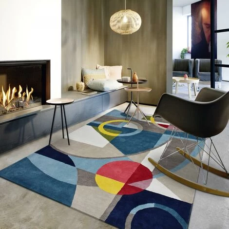 JADOREL Tapis Salon 160x230 Cm Rectangulaire CONTEMPORAIN 100% BIO Multicolore Salon Tufté Main Coton - Multicolore 1 JADOREL Tapis Salon 160x230 Cm Rectangulaire CONTEMPORAIN 100% BIO Multicolore Salon Tufté Main Coton - Multicolore