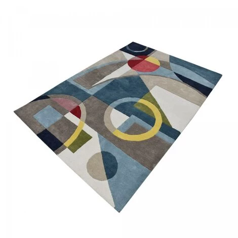 JADOREL Tapis Salon 160x230 Cm Rectangulaire CONTEMPORAIN 100% BIO Multicolore Salon Tufté Main Coton - Multicolore 4 JADOREL Tapis Salon 160x230 Cm Rectangulaire CONTEMPORAIN 100% BIO Multicolore Salon Tufté Main Coton - Multicolore – Image 4