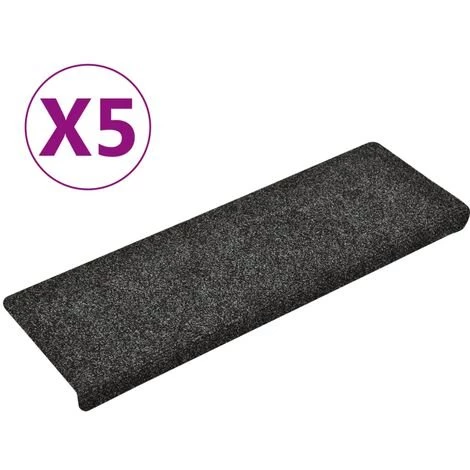 VidaXL Tapis De Marches D'escalier 5 Pcs Gris 65x25 Cm Aiguilleté - Gris 2 VidaXL Tapis De Marches D'escalier 5 Pcs Gris 65x25 Cm Aiguilleté - Gris – Image 2
