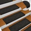 VidaXL Tapis De Marches D'escalier 10 Pcs Noir 65x25 Cm Aiguilleté - Noir