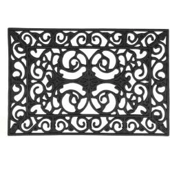 Relaxdays Paillasson Caoutchouc, 40x60 Cm, Antidérapant, Résistant Aux Intempéries, Intérieur Et Extérieur, Tapis, Noir