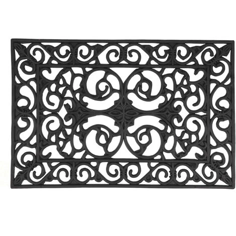 Relaxdays Paillasson Caoutchouc, 40x60 Cm, Antidérapant, Résistant Aux Intempéries, Intérieur Et Extérieur, Tapis, Noir 1 Relaxdays Paillasson Caoutchouc, 40x60 Cm, Antidérapant, Résistant Aux Intempéries, Intérieur Et Extérieur, Tapis, Noir