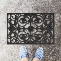 Relaxdays Paillasson Caoutchouc, 40x60 Cm, Antidérapant, Résistant Aux Intempéries, Intérieur Et Extérieur, Tapis, Noir -Tapis et paillasson Soldes 35400994 3