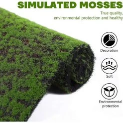 BRIDAY Tapis De Mousse Artificielle Fausse Herbe Gazon Plantes De Pelouse Lichen Pour La Maison Jardin Patio Décoration De Bricolage (Point De Café) -Tapis et paillasson Soldes 35561529 3