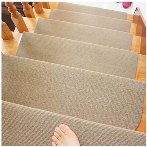 Aqrau Tapis D'escalier Auto-adhésif Marron Clair 15 Pcs 65 * 21 * 4cm 1 Aqrau Tapis D'escalier Auto-adhésif Marron Clair 15 Pcs 65 * 21 * 4cm