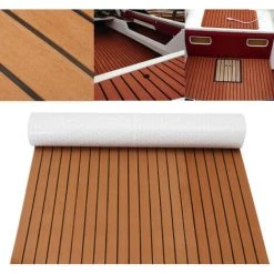 TIGA 1200x2400mm 5mm D'épaisseur Mousse EVA Faux Teck Feuille Bateau Yacht Tapis De Sol En Teck Synthétique