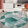 PERLE RARE Tapis Rond Lavable En Machine, Style Géométrique Simple Interieur Anti Slip Chambre à Coucher Salon Tapis D'Entrée Absorbant Antidérapant (Vert Dégradé,60cm)