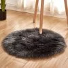 ASUPERMALL Tapis Moelleux Rond En Peluche En Laine Artificielle Tapis De Sol Decoratif Pour La Maison Pour Salon Chambre Chambre D'Enfants, Gris Fonce 600Mm - Gris Fonce 600Mm