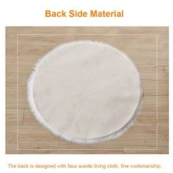 ASUPERMALL Tapis Moelleux Rond En Peluche En Laine Artificielle Tapis De Sol Decoratif Pour La Maison Pour Salon Chambre Chambre D'Enfants, Gris Fonce 600Mm - Gris Fonce 600Mm -Tapis et paillasson Soldes 35650347 3