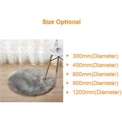 ASUPERMALL Tapis Moelleux Rond En Peluche En Laine Artificielle Tapis De Sol Decoratif Pour La Maison Pour Salon Chambre Chambre D'Enfants, Gris Fonce 600Mm - Gris Fonce 600Mm -Tapis et paillasson Soldes 35650347 5