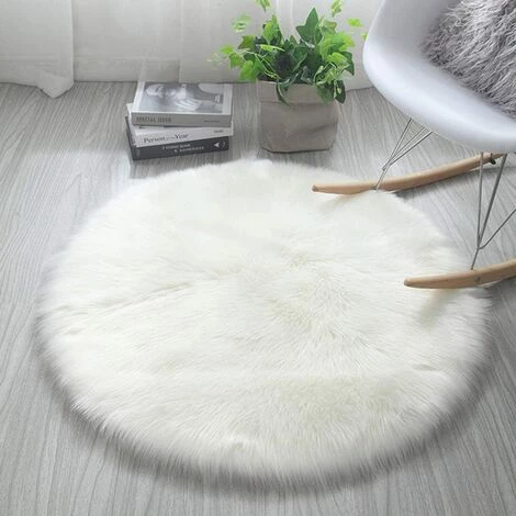 PERLE RARE Tapis En Fausse Fourrure, Imitation Polaire Moelleuse Zone Tapis Antidérapant Tapis De Yoga Pour Le Salon Chambre à Coucher Canapé Tapis De Sol (Rond Blanc, 45 X 45 Cm) 1 PERLE RARE Tapis En Fausse Fourrure, Imitation Polaire Moelleuse Zone Tapis Antidérapant Tapis De Yoga Pour Le Salon Chambre à Coucher Canapé Tapis De Sol (Rond Blanc, 45 X 45 Cm)