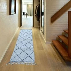 UNAMOURDETAPIS Tapis Berbère 85x310 Cm Rectangulaire BENI OUARAIN AC Crème Couloir Noué Main - Crème