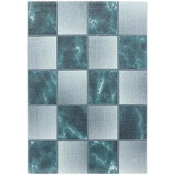 ALLOTAPIS Tapis Design Cubique Pour Salon Savannah Bleu 160x230 - Bleu